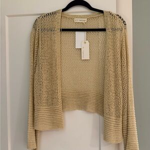 Tan Crochet Shrug Style Sweater NWT
